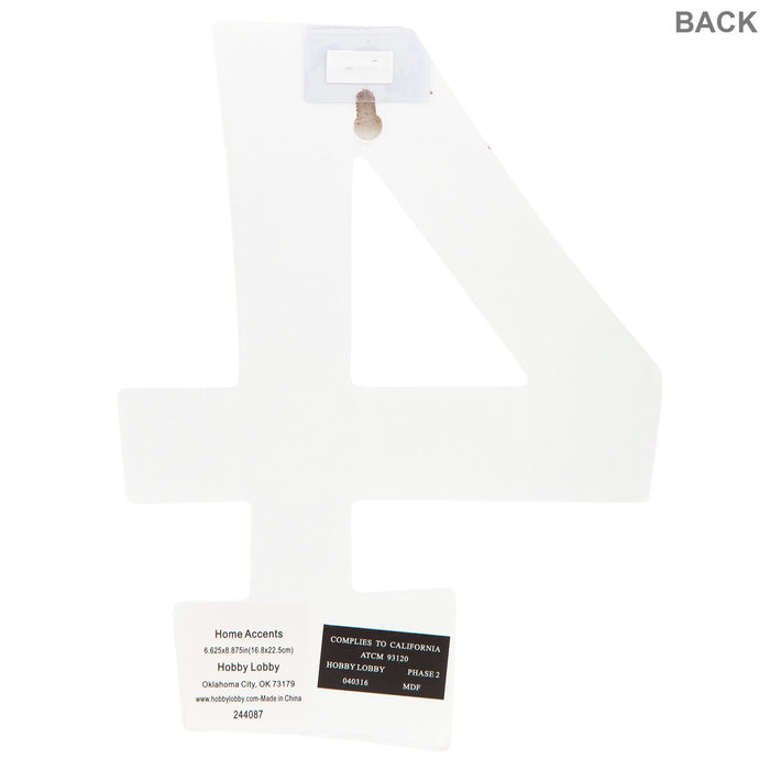 White Wood Number Wall Decor 4 Hobby Lobby 244087